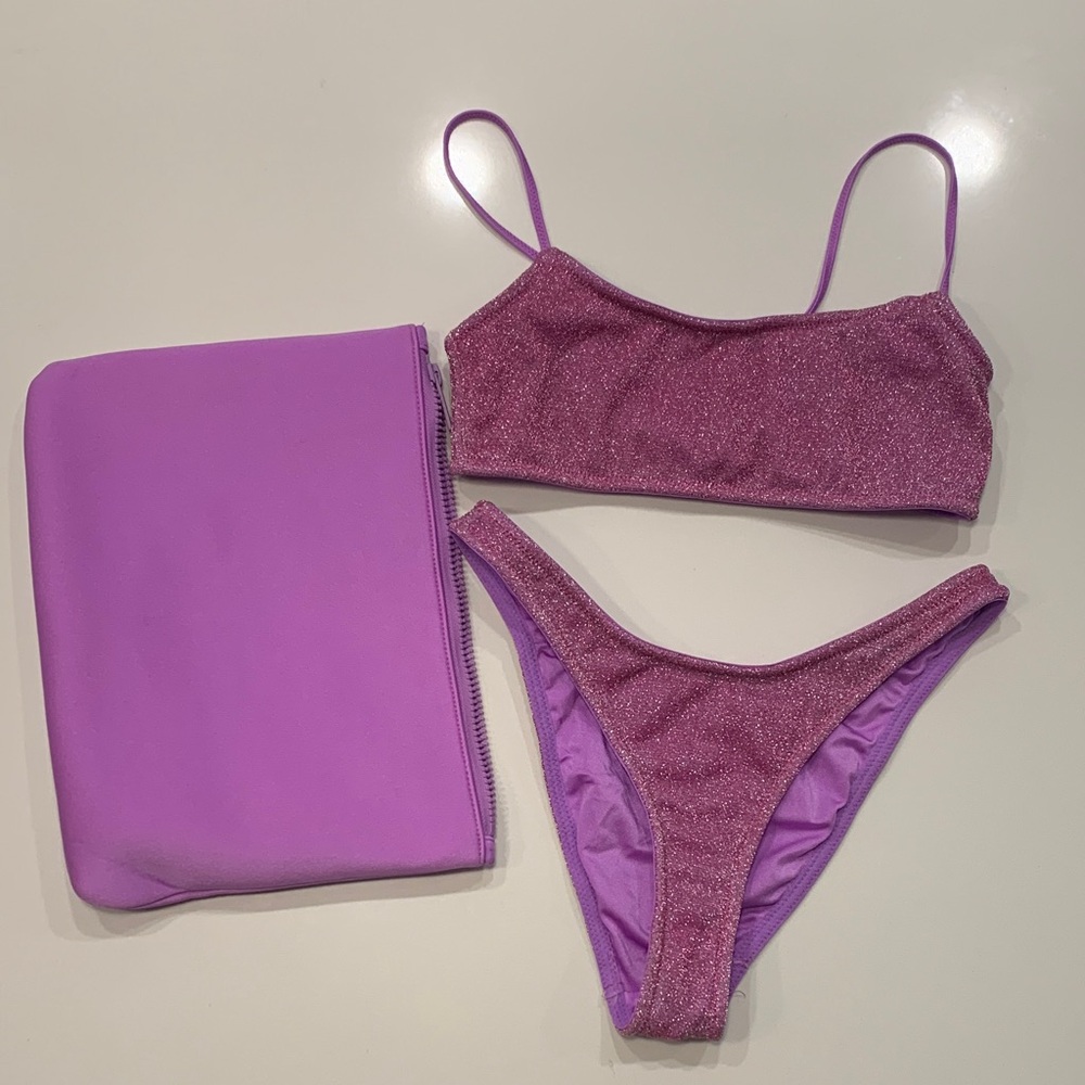 Triangl Swimwear Sparkly Purple Bikini Set